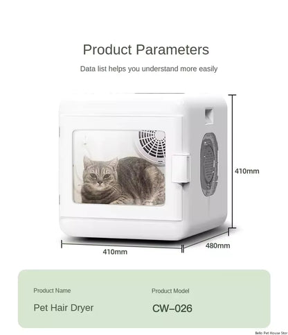 Smart Pet Dryer Box with 360° Airflow | Automatic Dog & Cat Dryer