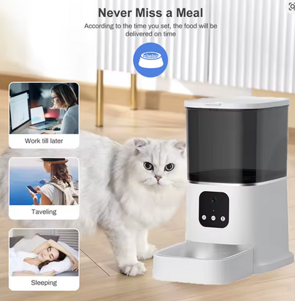 Smart Automatic Dog Feeder | 6L WiFi Pet Feeder with Camera