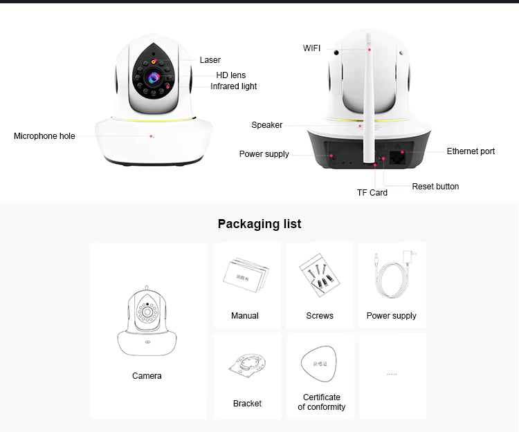 Smart Pet Camera with 3MP HD, Night Vision, Remote Laser Toy & Two-Way Audio for Cats & Dog